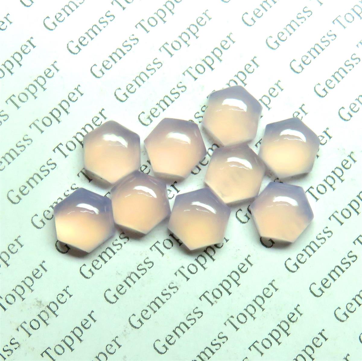 Rose Chalcedony 10x10 mm Hexagon Cabochon